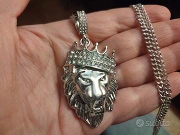 Collana trap hip hop leone corona 