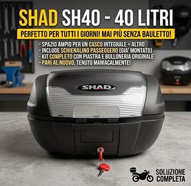🏍️ SHAD SH40 (40L) + Schienalino + Piastra