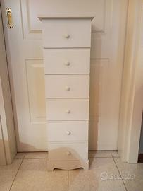 Cassettiera bianca 6 cassetti