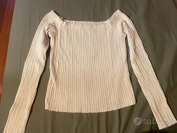 Top a maniche lunghe bianco