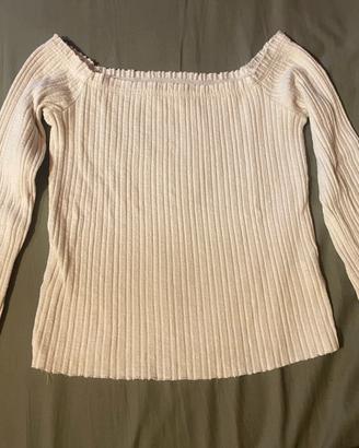 Top a maniche lunghe bianco