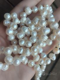 collana di perle bianche acqua dolce lunga