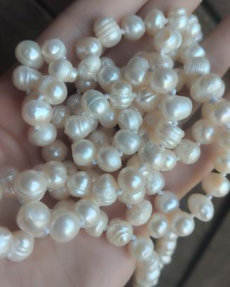 collana di perle bianche acqua dolce lunga