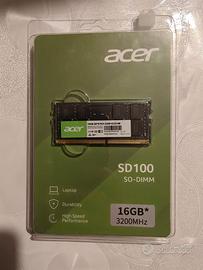 Ram ddr4 16gb Acer sd 100
