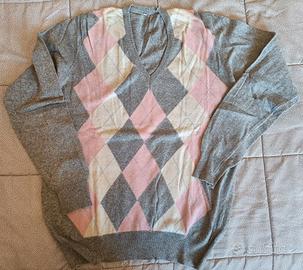 Maglioncino con scollo a V con rombi