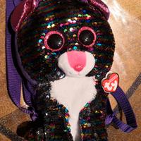 zaino Ty gatto viola paillettes