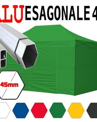 Gazebo 3x4,5 pieghevole verde impermeabile eventi