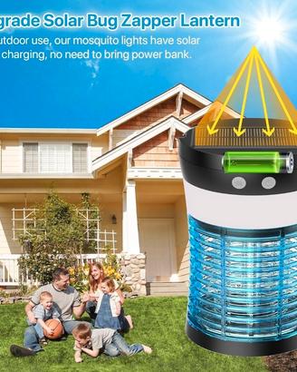 Zanzariera Elettrica USB Ricaricabile, 4W Impermea