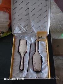 set spazzola pettine e specchio in argento