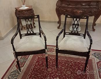 Coppia di sedie stile antico d epoca per salotto