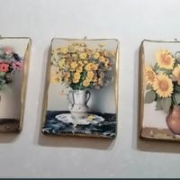 3 quadretti in legno 
