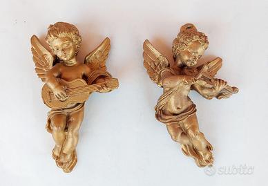 Decorazione da parete:2 angeli resina alta qualità