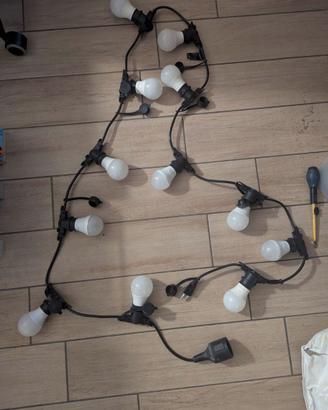 Catena Luci da Esterno 5m  + 12 lampadine