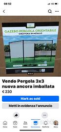Gazebo nuovo sncora imballato