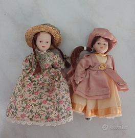 Lotto 2 minuti bambole vintage in porcellana nuove
