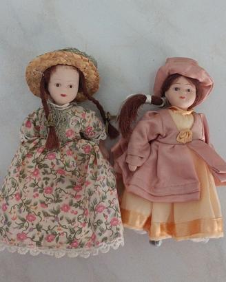 Lotto 2 minuti bambole vintage in porcellana nuove
