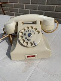 Telefono antico di bachelite bianca funzionante