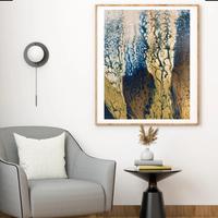 Dipinto su tela fluid art - gold forest