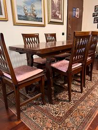 Tavolo in Legno e 6 Sedie - Arte Povera