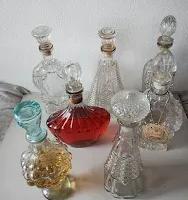 bottiglie di vetro e cristallo anni 50