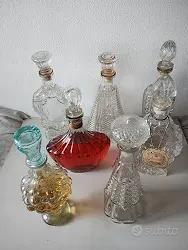 bottiglie di vetro e cristallo anni 50