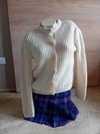 maglione  panna vintage anni 80 fatto a mano 