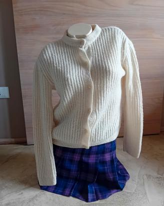 maglione  panna vintage anni 80 fatto a mano 