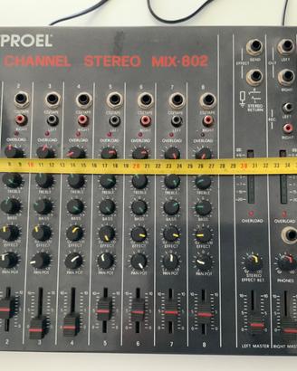 Impianto  audio mixer Proel + 2 casse LEM 60 watt