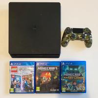 PS4 Slim 500GB + Controller + 3 Giochi (LEGO, Mine