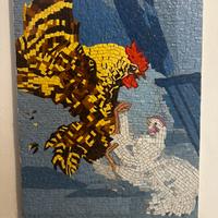 Mosaico gallo e gallina
