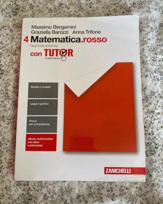 Libri Matematica. rosso con tutor 4