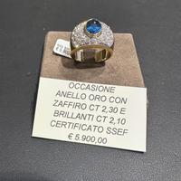 ANELLO zaffiro diamanti naturali