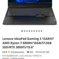 Lenovo 15ARH7 – Ryzen 7 6800H/ 16GB RAM / 1TB SSD