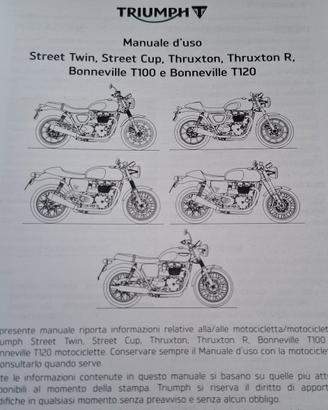 libretto uso e manutenzione triumph nuovo