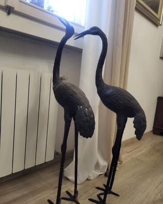 Coppia aironi in ghisa da giardino – grandi