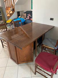 Tavola isola da cucina in rovere fatta a mano