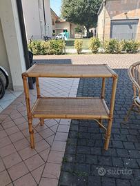 Tavolino in rattan vintage