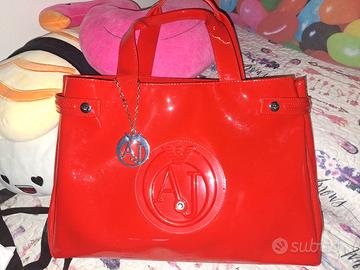 Borsa vernice rossa Armani Jeans