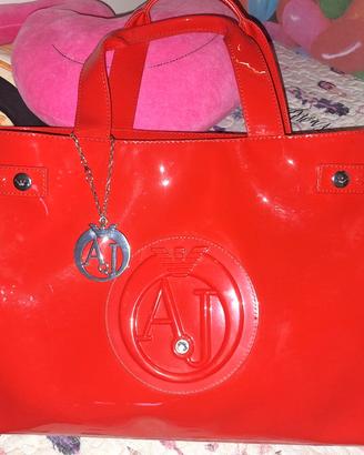 Borsa vernice rossa Armani Jeans