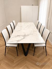 Calligaris Cartesio - Tavolo allungabile Calacatta