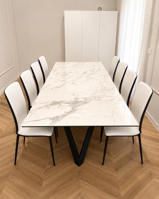 Calligaris Cartesio - Tavolo allungabile Calacatta