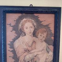 Arazzo vintage  della Madonna del Rosario - Madre