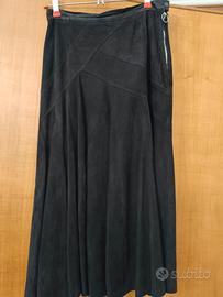 Vintage suede patchwork  skirt