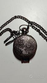 Orologio da taschino in metallo vetro catena