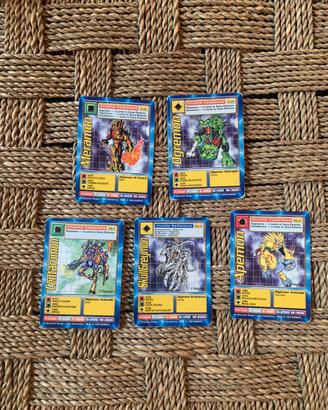 X5 carte digimon prima edizione 1999