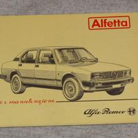 LIBRETTO USO E MANUTENZIONE ALFETTA 1.6 1.8 2.0