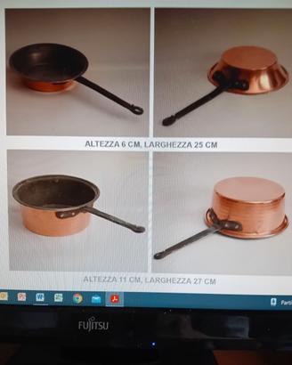 Pentolame in rame varie fogge e misure