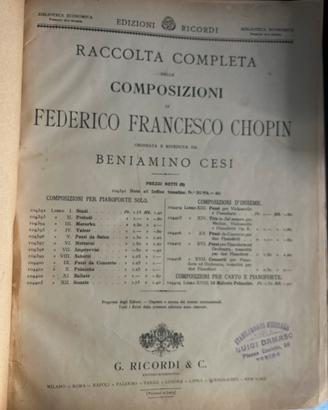 Libro storico Chopin ( pianoforte)