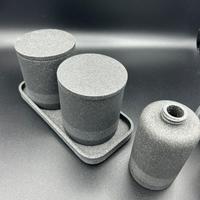 Set accessori bagno 6 pezzi effetto marmo nero