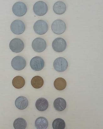 Lotto 21 monete lire italiane